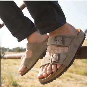Birkenstock Arizona Suede Taupe Mens 